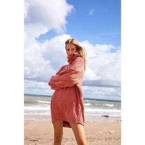 Free People Ice Cream Tunic Sweater Rose Pink - Rare